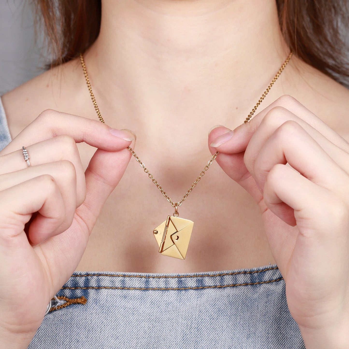 Secret Message Envelope Necklace.