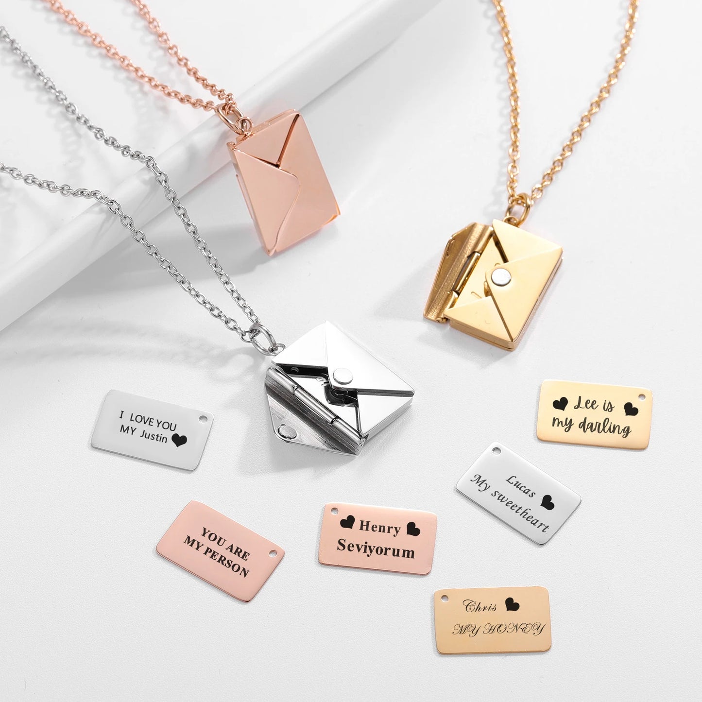 Secret Message Envelope Necklace.