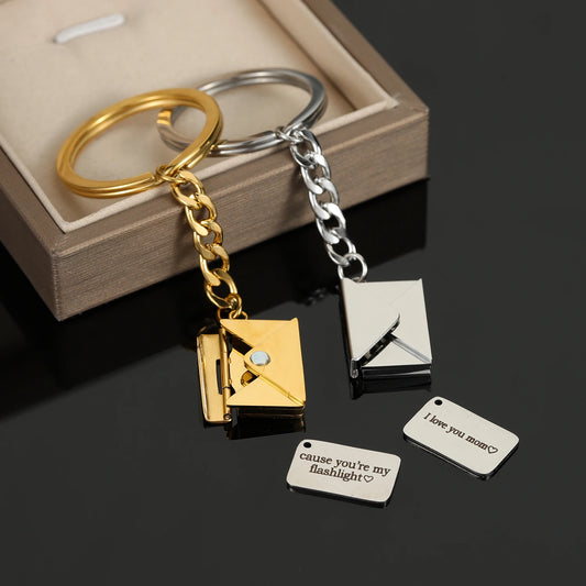 Secret Message Envelope Keychain