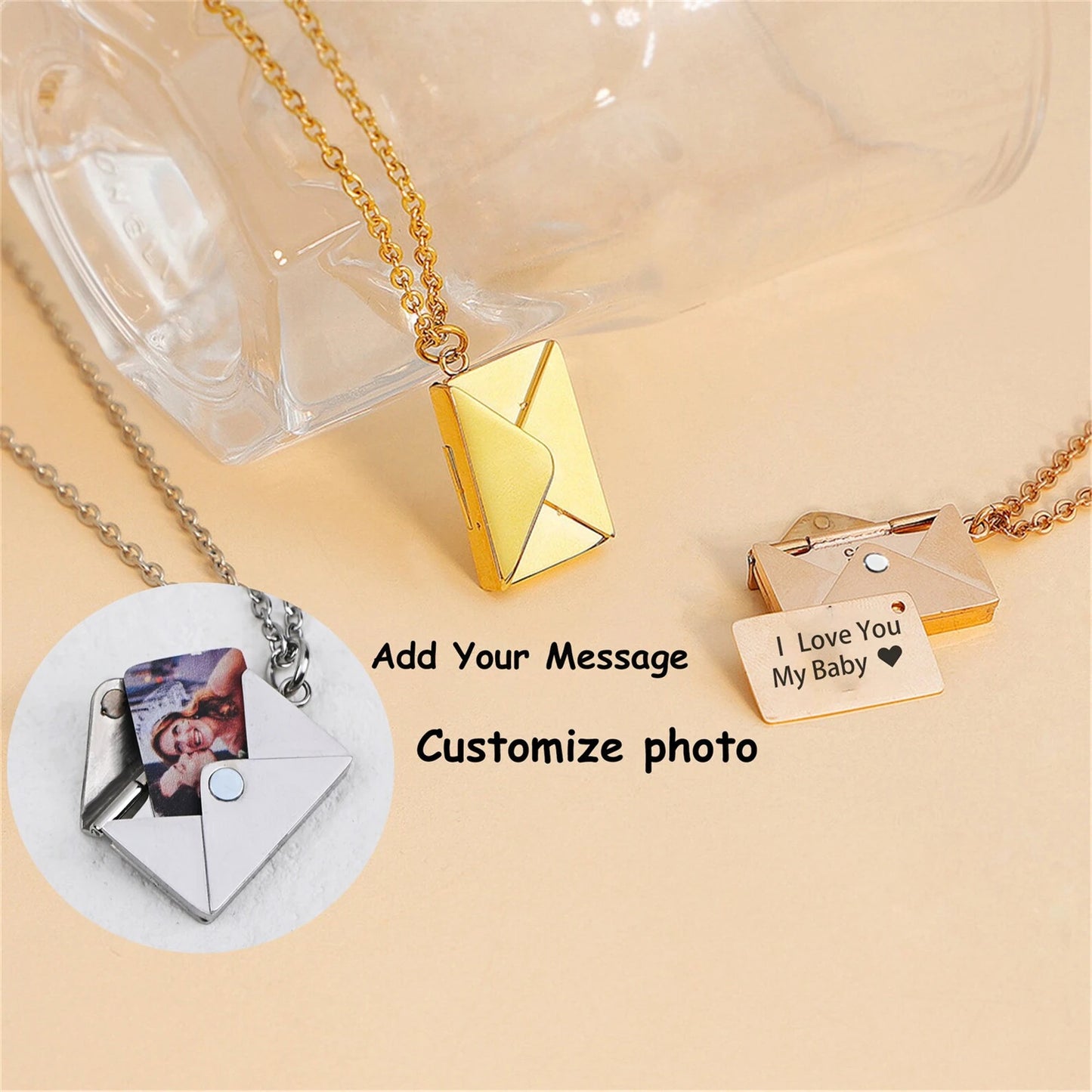 Secret Message Envelope Necklace.